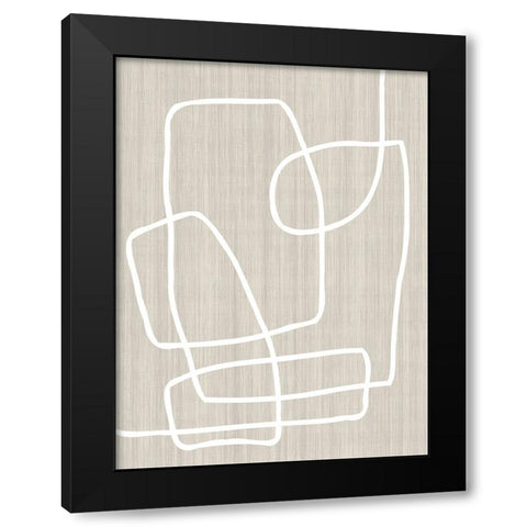 Linen and Lines II Black Modern Wood Framed Art Print by Alpenglow Workshop