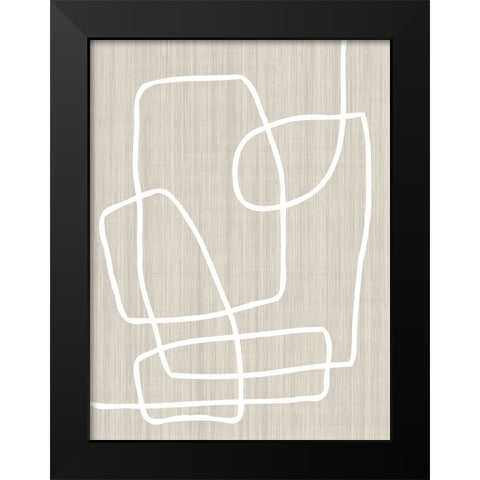 Linen and Lines II Black Modern Wood Framed Art Print by Alpenglow Workshop