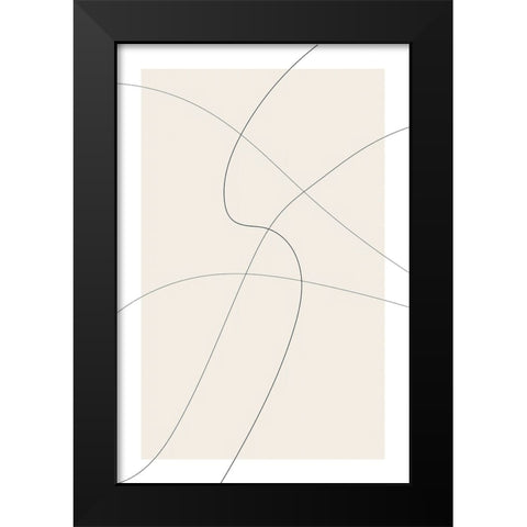 Lines at Play I Black Modern Wood Framed Art Print by Alpenglow Workshop