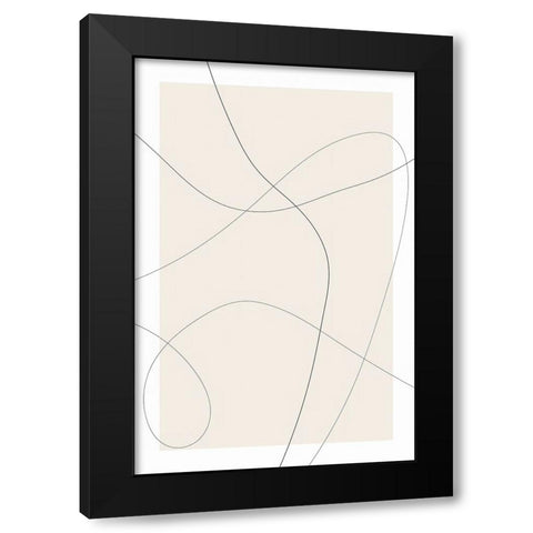 Lines at Play II Black Modern Wood Framed Art Print with Double Matting by Alpenglow Workshop