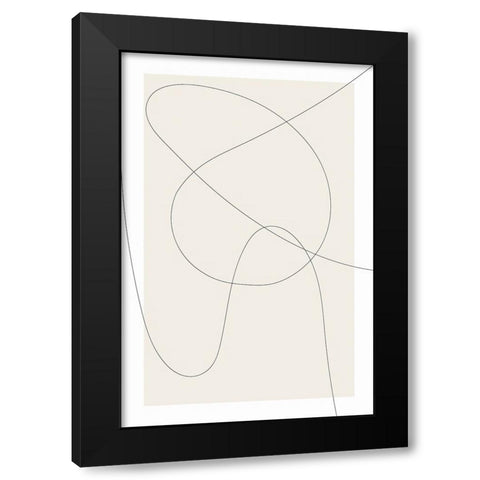 Lines at Play III Black Modern Wood Framed Art Print by Alpenglow Workshop