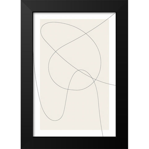 Lines at Play III Black Modern Wood Framed Art Print by Alpenglow Workshop