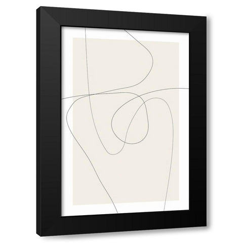 Lines at Play IV Black Modern Wood Framed Art Print with Double Matting by Alpenglow Workshop