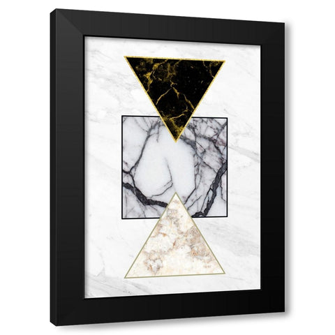 Marble Shapes Black Modern Wood Framed Art Print with Double Matting by Alpenglow Workshop