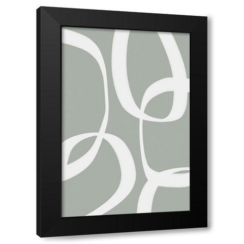 Paper Chain Gray Black Modern Wood Framed Art Print with Double Matting by Alpenglow Workshop