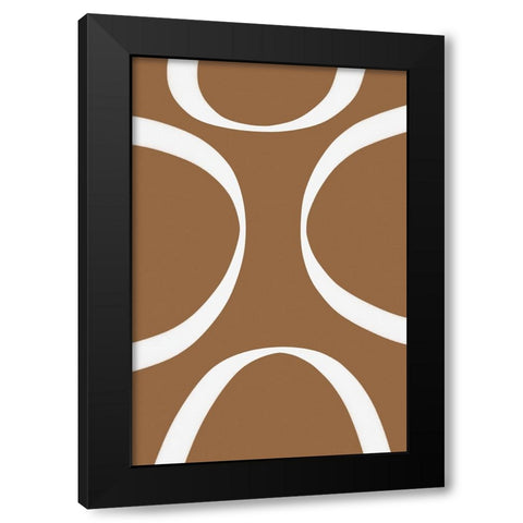 Semi Circles Black Modern Wood Framed Art Print with Double Matting by Alpenglow Workshop