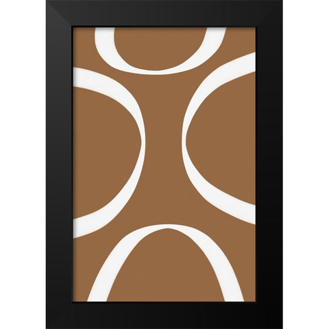 Semi Circles Black Modern Wood Framed Art Print by Alpenglow Workshop