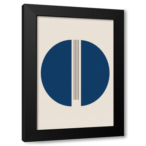 Semicircles and Lines Black Modern Wood Framed Art Print with Double Matting by Alpenglow Workshop