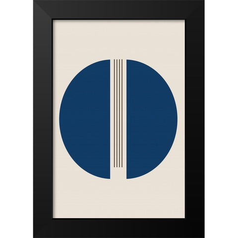Semicircles and Lines Black Modern Wood Framed Art Print by Alpenglow Workshop