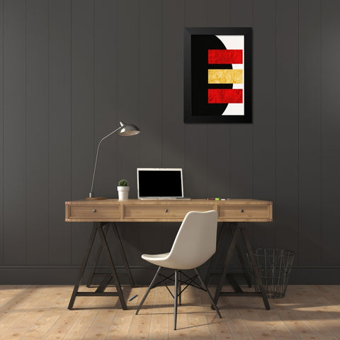 Stacked Rectangles Black Modern Wood Framed Art Print by Alpenglow Workshop