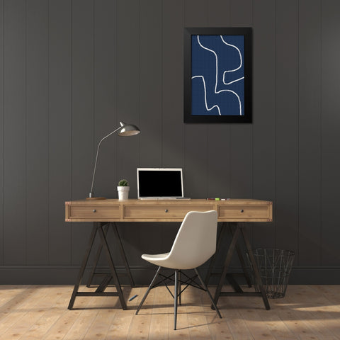 Wandering Black Modern Wood Framed Art Print by Alpenglow Workshop