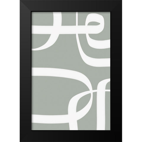 Winding Path Gray Black Modern Wood Framed Art Print by Alpenglow Workshop