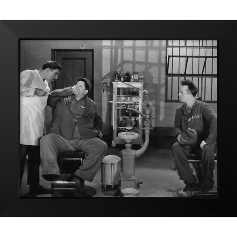 Stan Laurel, Oliver Hardy, Raoul Paoli Cinema Black Modern Wood Framed Art Print by Vintage Hollywood Archive