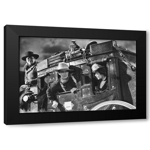John Wayne, Stagecoach, 1939 Black Modern Wood Framed Art Print with Double Matting by Vintage Hollywood Archive
