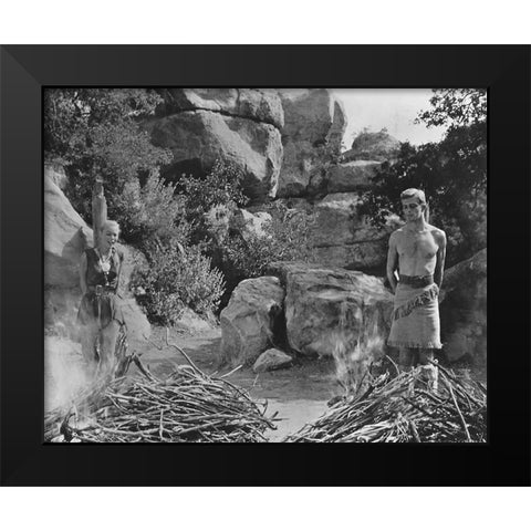 Abby Dalton, Brad Jackson, The Saga of the Viking Women, 1958 Black Modern Wood Framed Art Print by Vintage Hollywood Archive
