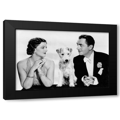 Myrna Loy, Skippy, William Powell, After The Thin Man, 1936 Black Modern Wood Framed Art Print with Double Matting by Vintage Hollywood Archive