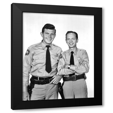 Andy Griffith, Don Knotts, Andy Griffith Show Black Modern Wood Framed Art Print by Vintage Hollywood Archive