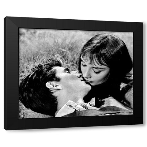 Anthony Perkins and Audrey Hepburn, Green Mansions, 1959 Black Modern Wood Framed Art Print by Vintage Hollywood Archive