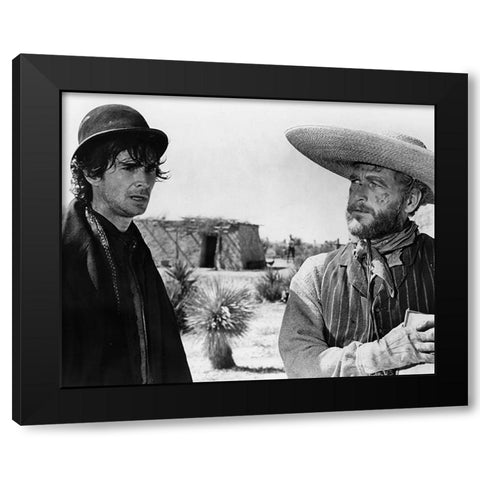 Anthony Perkins, Paul Newman, Judge Roy Bean, 1972 Black Modern Wood Framed Art Print with Double Matting by Vintage Hollywood Archive