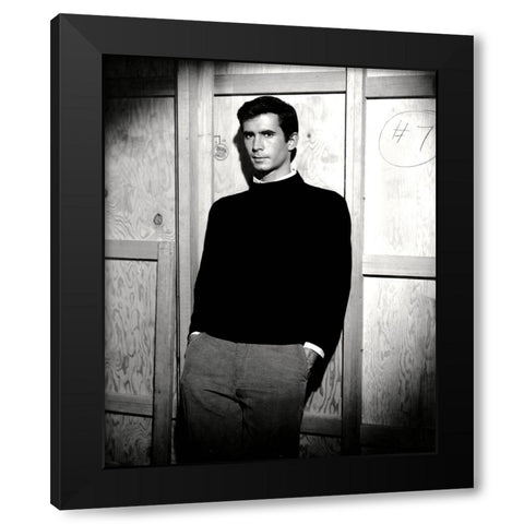 Anthony Perkins, Psycho Black Modern Wood Framed Art Print with Double Matting by Vintage Hollywood Archive