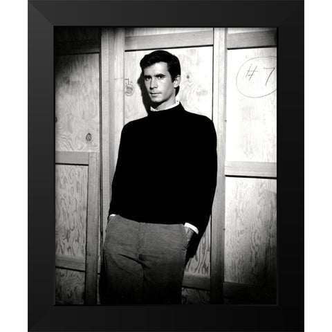 Anthony Perkins, Psycho Black Modern Wood Framed Art Print by Vintage Hollywood Archive