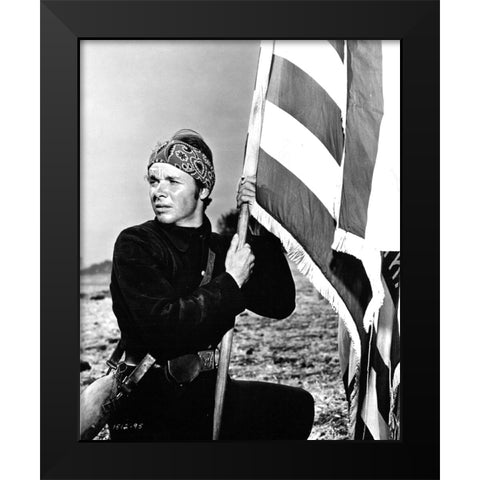 Audie Murphy, Red Badge of Courage Black Modern Wood Framed Art Print by Vintage Hollywood Archive