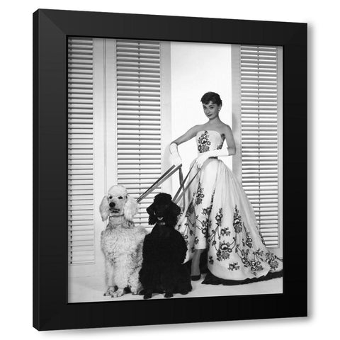 Audrey Hepburn, Sabrina, 1954 Black Modern Wood Framed Art Print by Vintage Hollywood Archive