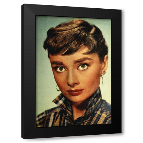 Audrey Hepburn, 1954 Black Modern Wood Framed Art Print with Double Matting by Vintage Hollywood Archive