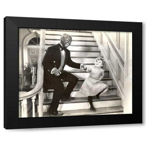 Bill Robinson, Shirley Temple, The Little Colonel, 1935 Black Modern Wood Framed Art Print by Vintage Hollywood Archive