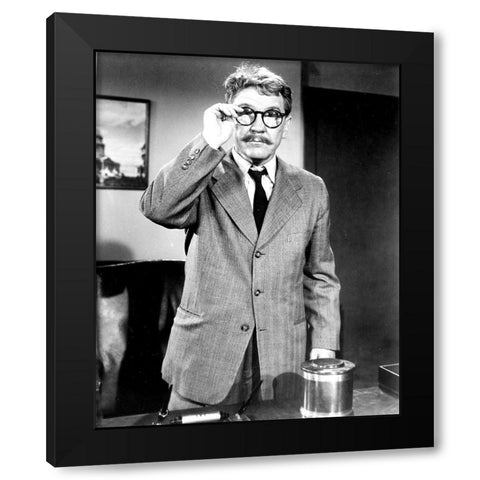 Burgess Meredith, The Twilight Zone Black Modern Wood Framed Art Print by Vintage Hollywood Archive