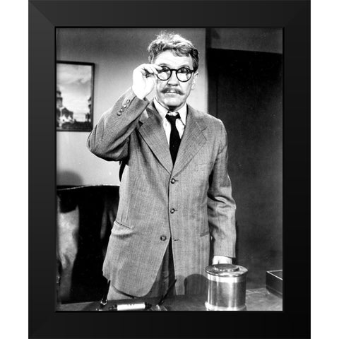 Burgess Meredith, The Twilight Zone Black Modern Wood Framed Art Print by Vintage Hollywood Archive