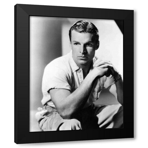Buster Crabbe, Black Modern Wood Framed Art Print by Vintage Hollywood Archive