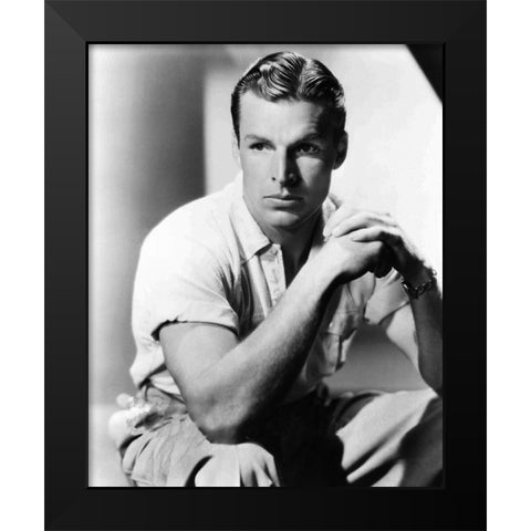 Buster Crabbe, Black Modern Wood Framed Art Print by Vintage Hollywood Archive