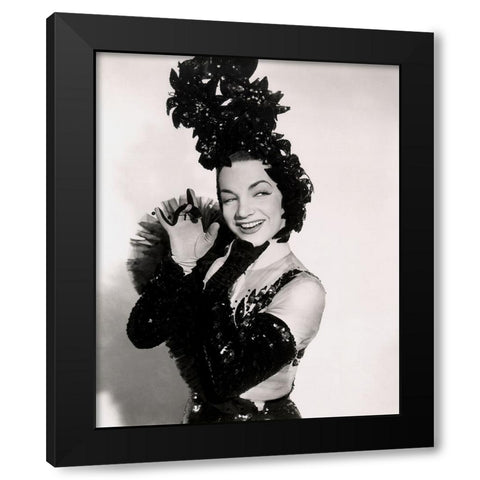 Carmen Miranda, 1944 Black Modern Wood Framed Art Print by Vintage Hollywood Archive