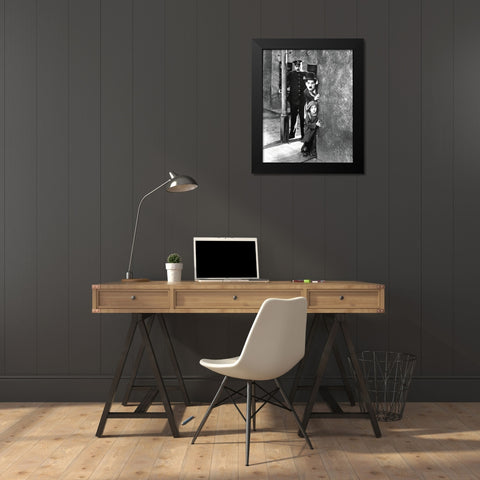 Charlie Chaplin, The Kid I Black Modern Wood Framed Art Print by Vintage Hollywood Archive