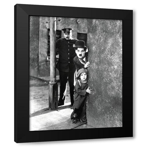 Charlie Chaplin, The Kid I Black Modern Wood Framed Art Print by Vintage Hollywood Archive
