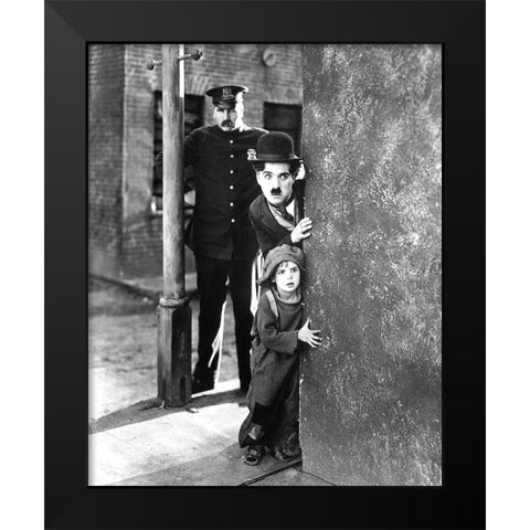 Charlie Chaplin, The Kid I Black Modern Wood Framed Art Print by Vintage Hollywood Archive