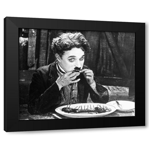 Charlie Chaplin, The Gold Rush, 1925 Black Modern Wood Framed Art Print by Vintage Hollywood Archive
