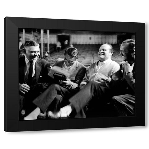 Clark Gable, Cary Grant, Bob Hope, David Niven, 1950 Black Modern Wood Framed Art Print by Vintage Hollywood Archive