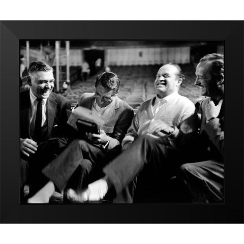Clark Gable, Cary Grant, Bob Hope, David Niven, 1950 Black Modern Wood Framed Art Print by Vintage Hollywood Archive