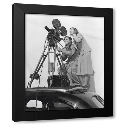 Clark Gable, Myrna Loy, Too Hot to Handle, 1938 Black Modern Wood Framed Art Print by Vintage Hollywood Archive