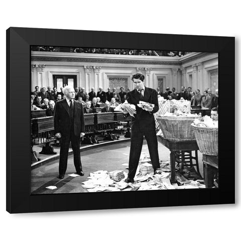 Claude Rains, James Stewart, Mr Smith Goes to Washingon, 1939 Black Modern Wood Framed Art Print with Double Matting by Vintage Hollywood Archive