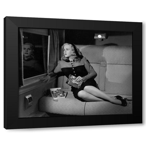 Deanna Durbin, Lady on a Train, 1945 Black Modern Wood Framed Art Print by Vintage Hollywood Archive