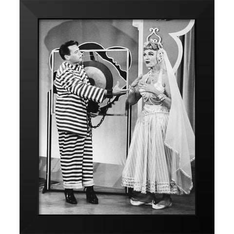 Desi Arnaz, Eve Arden, Our Miss Brooks, 1955 Black Modern Wood Framed Art Print by Vintage Hollywood Archive