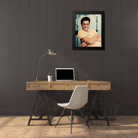 Elvis Presley, Modern Screen, 1958 Black Modern Wood Framed Art Print by Vintage Hollywood Archive