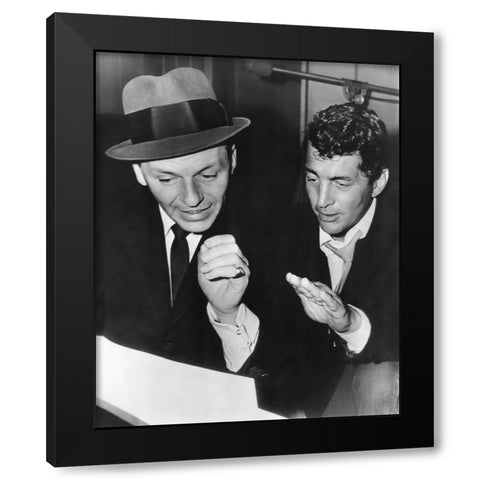 Frank Sinatra, Dean Martin, 1963 Black Modern Wood Framed Art Print by Vintage Hollywood Archive