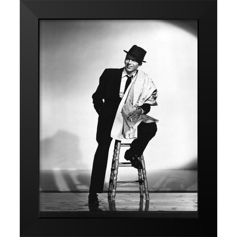 Frank Sinatra, 1957 II Black Modern Wood Framed Art Print by Vintage Hollywood Archive