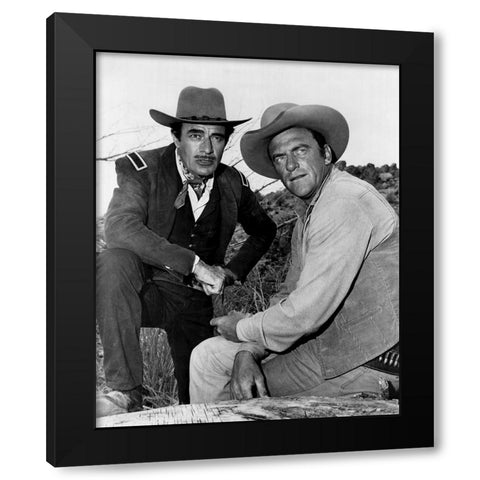 Gilbert Roland, James Arness, 1963 Black Modern Wood Framed Art Print by Vintage Hollywood Archive