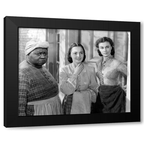 McDaniel, de Havilland, and Leigh Black Modern Wood Framed Art Print by Vintage Hollywood Archive