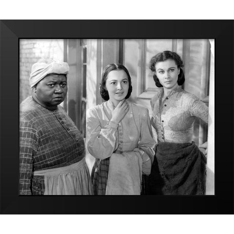 McDaniel, de Havilland, and Leigh Black Modern Wood Framed Art Print by Vintage Hollywood Archive